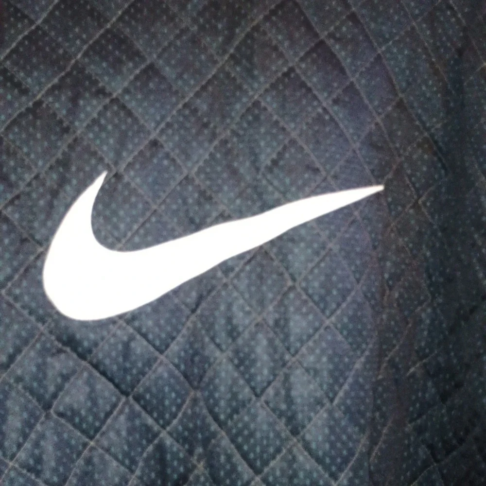Vintage Nike Puffer Jacket Large Black Quilted‎ Big Swoosh 90s Y2K H60207 ZKG